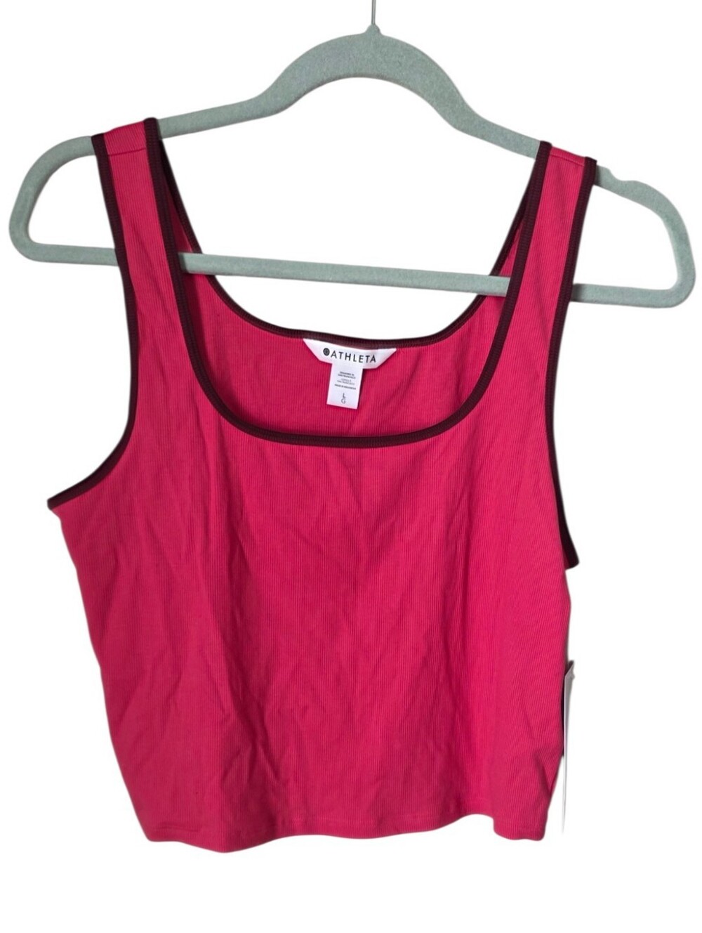 New Athleta Signature Square Ribbed Neck Tank Large
